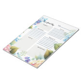 Bloc-note Bordure florale élégante du planificateur quotidie (Incliné)