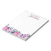 Bloc-note Bordure florale personnalisée à partir du bureau d (Tourné)