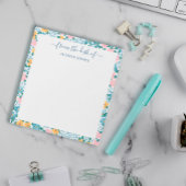 Bloc-note Bordure florale rose jaune du bureau de