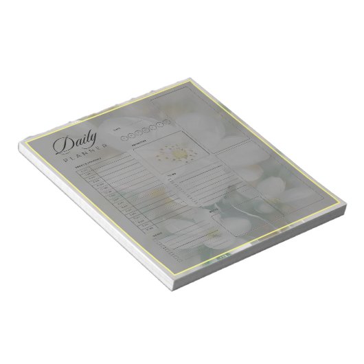 Bloc-note Bordure florale vierge feuille de planificateur qu (Incliné)