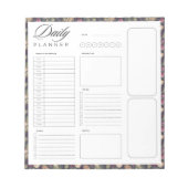 Bloc-note Bordure florale vierge feuille de planificateur qu (Devant)