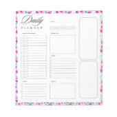 Bloc-note Bordure florale vierge feuille de planificateur qu (Devant)