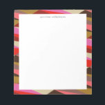 Bloc-note Bordure géométrique audacieuse des années 60<br><div class="desc">Bloc-notes personnalisé à la bordure géométrique des années 60</div>