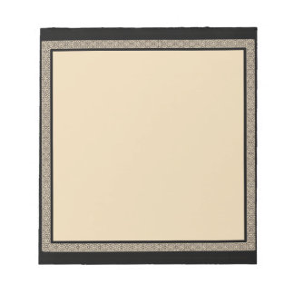 Bloc-note Bordure géométrique beige et noir