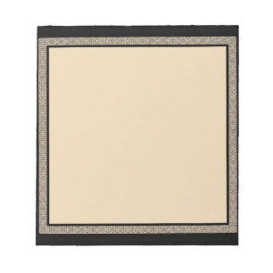 Bloc-note Bordure géométrique beige et noire