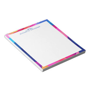 Bloc-note Bordure géométrique colorée personnalisée