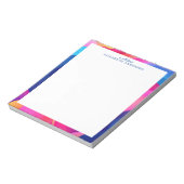 Bloc-note Bordure géométrique colorée personnalisée (Tourné)