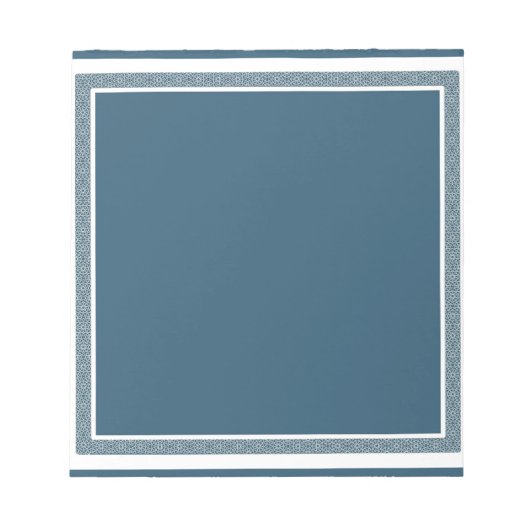 Bloc-note Bordure géométrique marine et blanche (Devant)