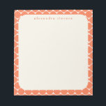 Bloc-note Bordure géométrique moderne Orange Nom personnalis<br><div class="desc">Restez organisé en style avec ce bloc-notes moderne avec une bordure géométrique audacieuse en orange vif et personnalisée avec votre nom. Idéal pour noter des notes, des listes de choses à faire ou des idées créatives, ce design élégant ajoute un peu d'énergie à votre bureau. Qu'il s'agisse d'un usage personnel...</div>