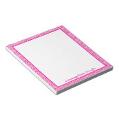 Bloc-note Bordure géométrique rose avec monogramme (Incliné)