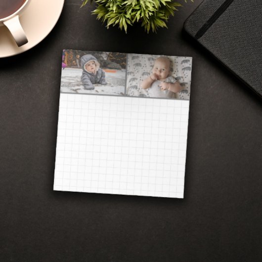 Bloc-note Bordure gris 2 Photos Motif de grille