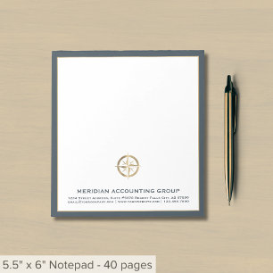 Bloc-note Bordure grise du logo de l'entreprise