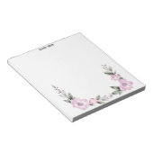 Bloc-note Bordure inférieure florale rose pâle (Incliné)
