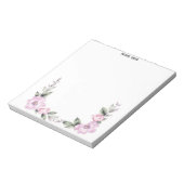 Bloc-note Bordure inférieure florale rose pâle (Tourné)