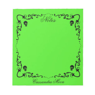 Bloc-note Bordure magique verte et noire Halloween Personnal