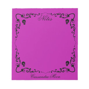 Bloc-note Bordure magique violette et noire Halloween Person