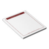 Bloc-note Bordure Moderne Bourgogne Rouge Plaque Signalétiqu (Incliné)
