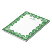 Bloc-note Bordure ondulée personnalisée verte et blanche (Tourné)