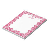 Bloc-note Bordure ondulée rose Faux paillettes Nom personnal (Tourné)