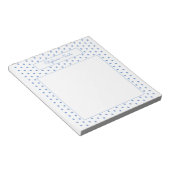 Bloc-note Bordure personnalisée simple Polka Point bleu clai (Incliné)