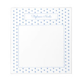 Bloc-note Bordure personnalisée simple Polka Point bleu clai (Devant)