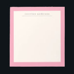 Bloc-note Bordure rose simple mignonne Nom personnalisé<br><div class="desc">Bordure rose simple mignon Nom personnalisé Bloc-notes</div>
