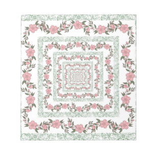 Bloc-note Bordure rose verte Retro Y2K les années 70 Motif d