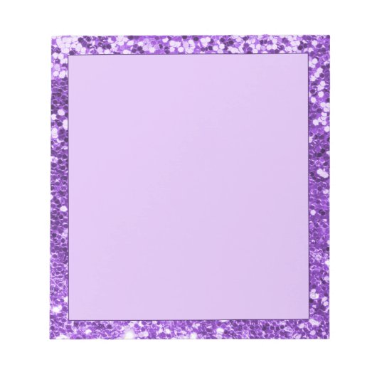 Bloc-note Bordure scintillante violette pailletée lavande (Devant)