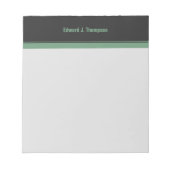 Bloc-note Bordure simple gris vert (Devant)