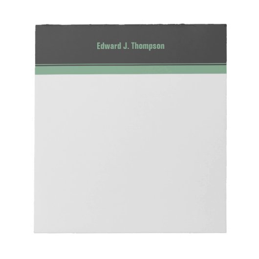 Bloc-note Bordure simple gris vert (Devant)