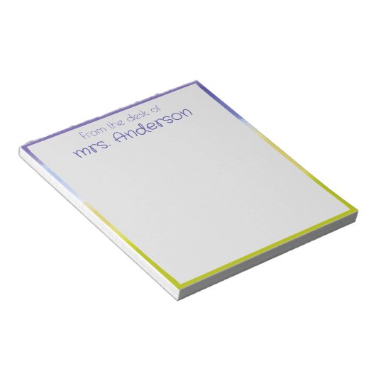 Bloc-note Bordure verte de lave à gradient Abstrait (Incliné)