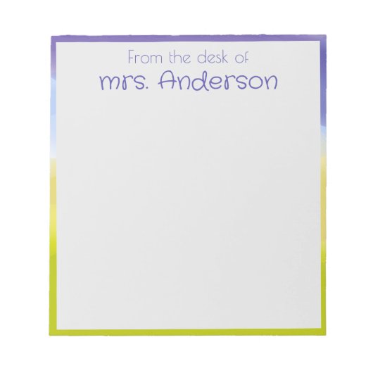 Bloc-note Bordure verte de lave à gradient Abstrait (Devant)