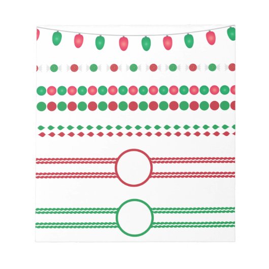 Bloc-note bordures de noël cadre vacances (Devant)