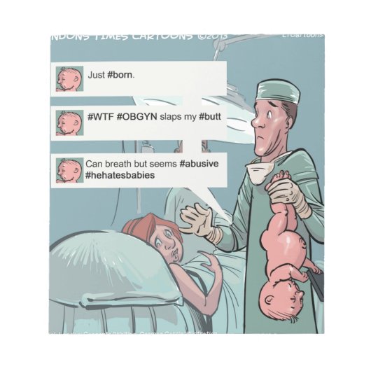 Bloc-note Born To Tweet Funny Cartoon (Devant)