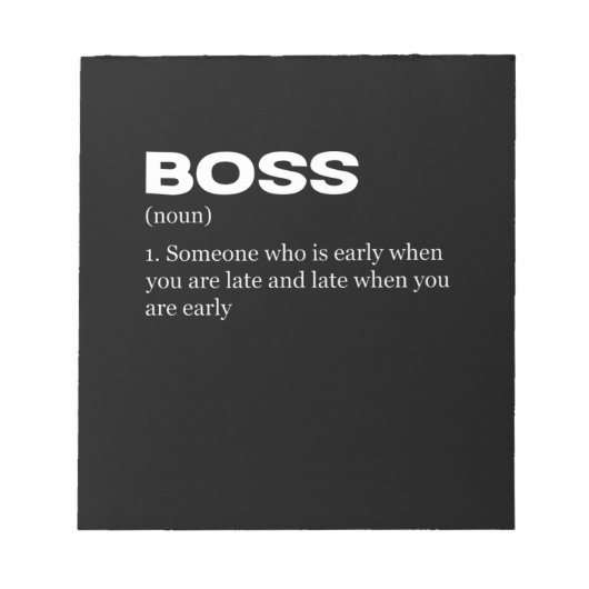 Bloc-note Boss Funny Définition Joyeux Boss's Day (Devant)