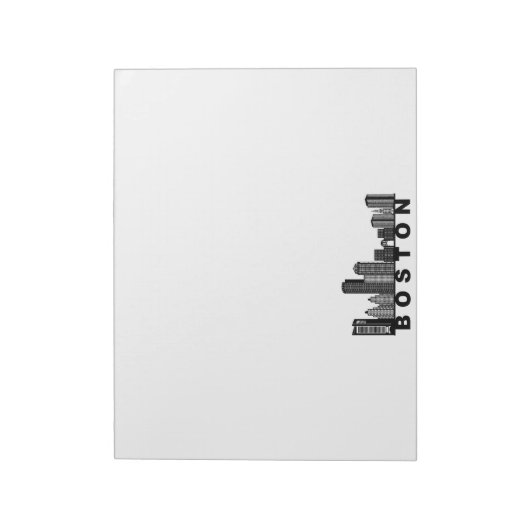 Bloc-note Boston Skyline Silhouette  (Tourné)