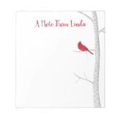 Bloc-note Botanique Cardinal Rouge Élégant Bois d'hiver (Devant)