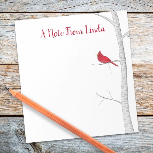 Bloc-note Botanique Cardinal Rouge Élégant Bois d'hiver