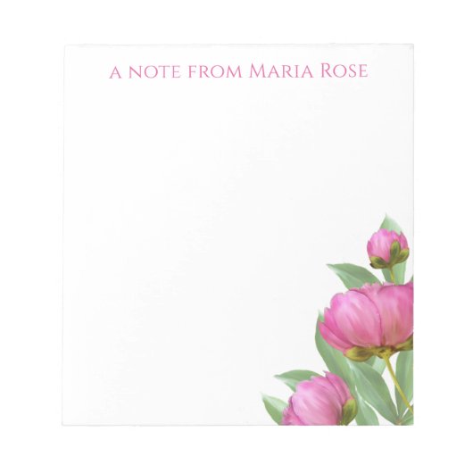 Bloc-note Botanique Florale Simple Pies Roses Élégant Notep (Devant)