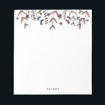 Bloc-note Botanique Illustré Moderne Nom Personnalisé<br><div class="desc">Ce bloc-notes au design botanique frais et net,  orange,  vert,  bleu et rose,  est parfait pour le retour à l'école ou pour les papeteries professionnelles et personnelles. Une partie de la collection Garden Party de Parcel Studios.</div>