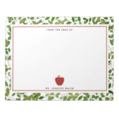 Bloc-note Botanique vert Enseignant Pomme Rouge (Devant)