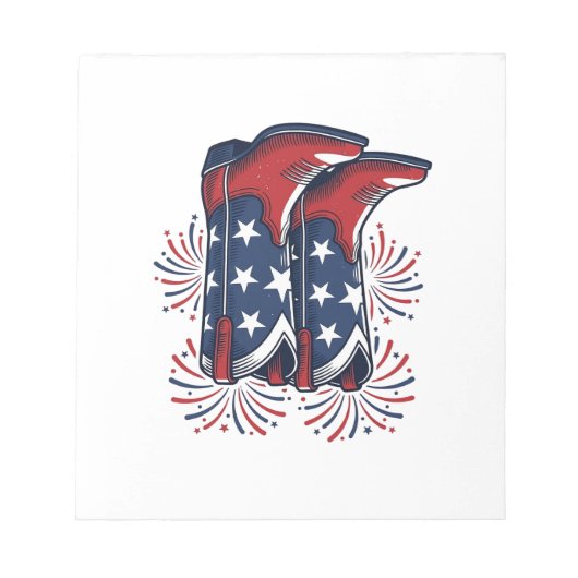 Bloc-note Bottes de cowboy patriotiques conception de chemis (Devant)