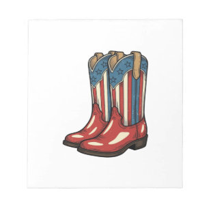 Bloc-note Bottes de cowgirl patriotiques vintage Chemise occ