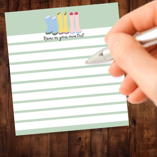 Bloc-note Bottes de jardinage de printemps personnalisables