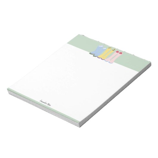 Bloc-note Bottes Spring Gardening personnalisables (Tourné)