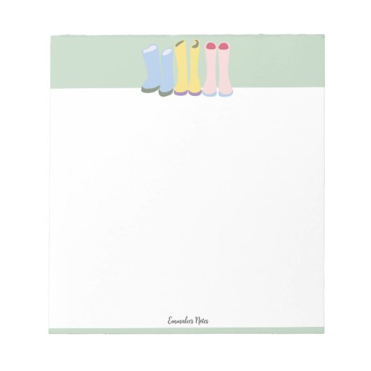 Bloc-note Bottes Spring Gardening personnalisables (Devant)