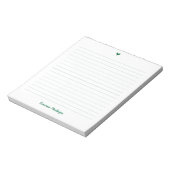 Bloc-note Bottle Vert Petit Cœur Nom Manuscrit Ligné (Tourné)
