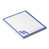 Bloc-note Boucles de Pois de la Marine et rose Personnalisée (Incliné)