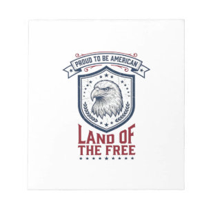 Bloc-note Bouclier Américain Patriotique Aigle Chemise Vinta