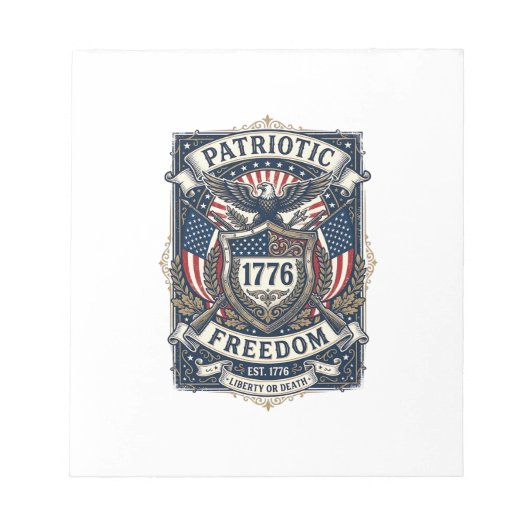 Bloc-note Bouclier de bataille patriotique 1776 Sym (Devant)